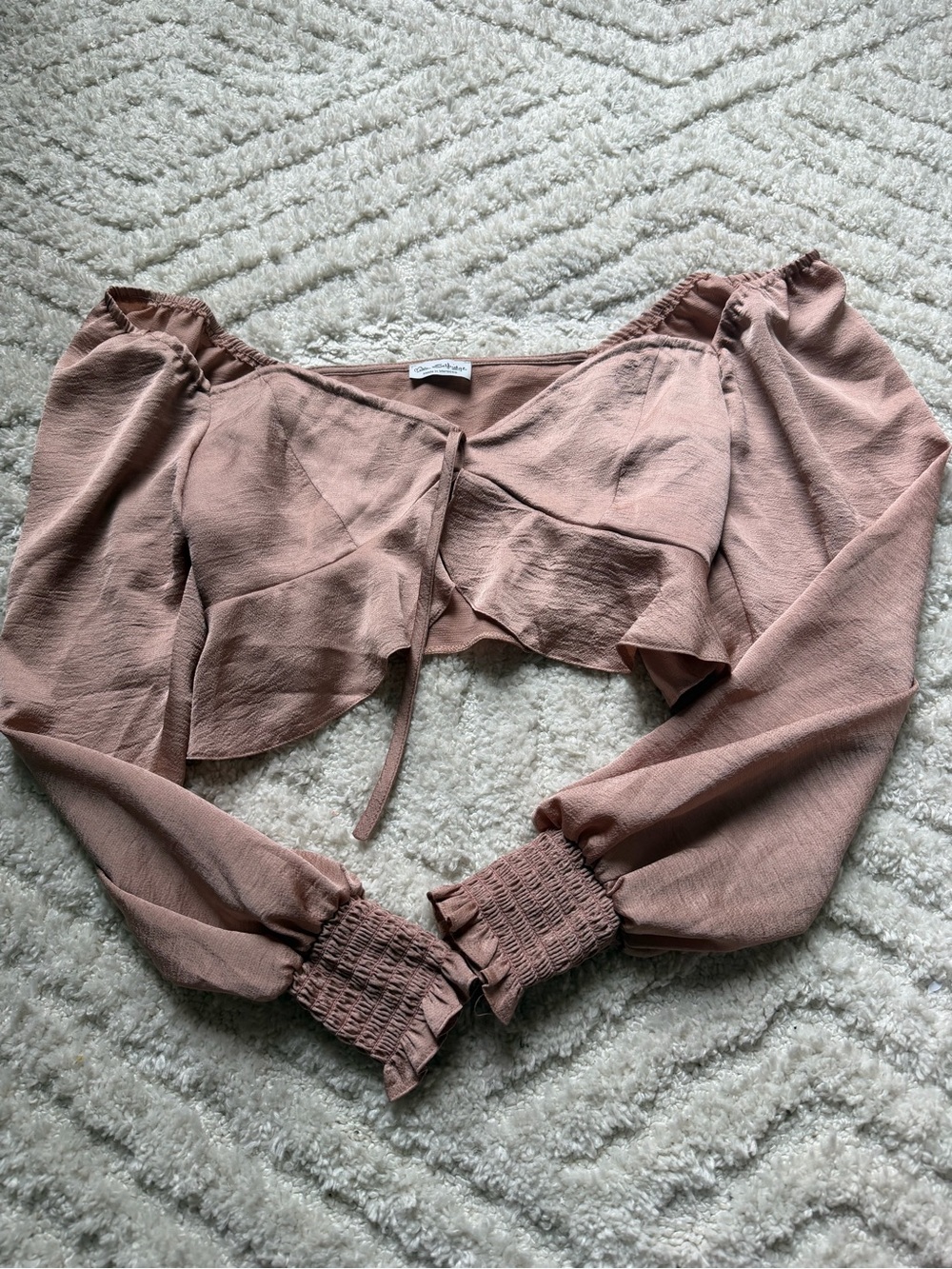 Miss Selfridge Dusty Rose Tie-Front Blouse